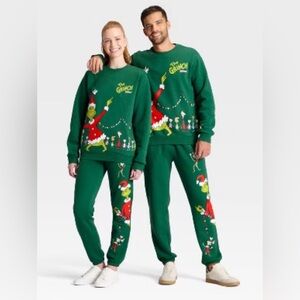 Adults Dr. Seuss The Grinch Jogger and Sweatshirt - Green
